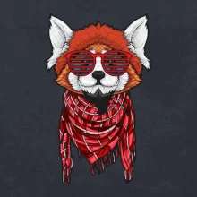 Červená panda hipster