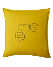 Ruka držiaca srdce jedným ťahom