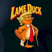 Trump jako kulhající kachna retro komiks