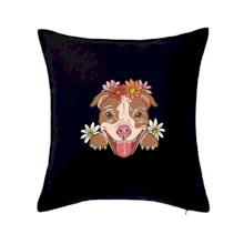 Americký stafordšírsky teriér hlava s kvetinami