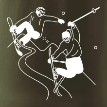 Lyžovanie - kreslené obrázok