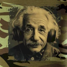 Albert Einstein so slúchadlami