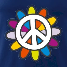Peace symbol s kreslenou kvetinou