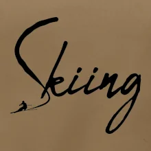 Skiing nápis lyžiar