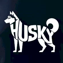 Husky nápis v tele