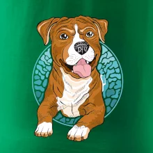 Americký staford kreslený v koliesku (Pecka design)