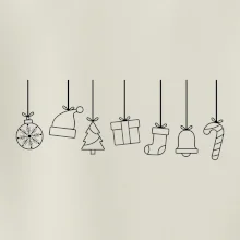 Rodinné vianočné tričká - Vianočné ozdoby na povrázku