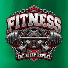 Fitness činka a závažia eat sleep repeat
