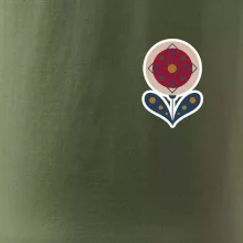 Folklór na prsníku kvetina guľatá