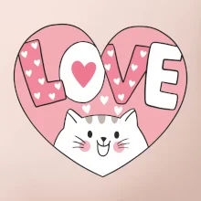 Mačka love - ružové srdce