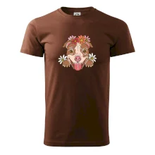 Americký stafordšírsky teriér hlava s kvetinami