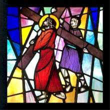 Vitráž - Ježiš a kríž