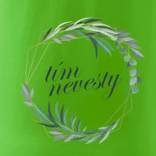 Tím nevesty kvetinový kruh zelený