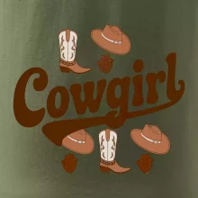 Cowgirl nápis a oblečenie Cowgirl nápis a oblečenie