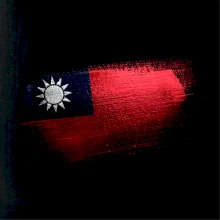 Taiwan vlajka štetcom kreslená