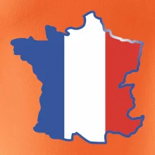 Francúzska vlajka mapa obrys