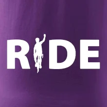 Ride - nápis s cyklistom
