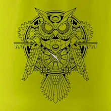 Steampunk sova čiernobiela