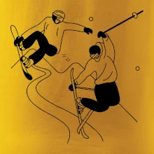 Lyžovanie - kreslené obrázok