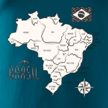 Brazília mapa s názvami regiónov