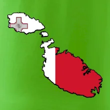 Mapa Malta s vlajkou