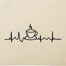EKG hrnček kávy
