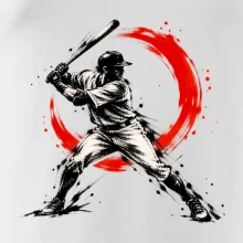 Baseballový pálkař japonská tušová malba
