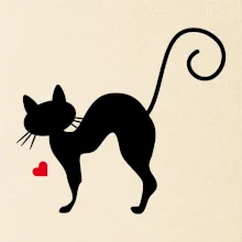 Zamilovaná mačka prehnutá