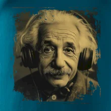 Albert Einstein so slúchadlami