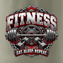 Fitness činka a závažia eat sleep repeat