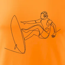 Surfer na vlne jedným ťahom Surfer na vlne jedným ťahom