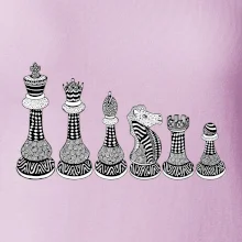 Šachové figúrky v rade - kreslené