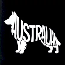 Austrálsky Ovčiak - nápis v tele