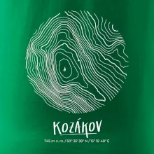 Kozákov - vrstevnice v kruhu