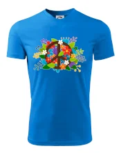 Peace symbol prerastený kvetinami