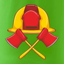 Hasičská helma a sekera