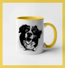 Čiernobiela karikatúra Bernský salašnícky pes