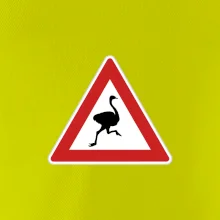 Dopravná značka - Pozor pštros Dopravná značka - Pozor pštros