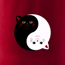 Mačky jin jang farebné