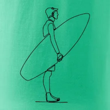 Surfer stojaci jedným ťahom