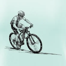MTB kreslený cyklista