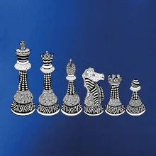 Šachové figúrky v rade - kreslené