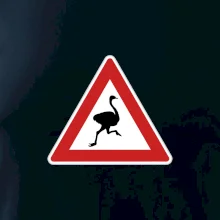 Dopravná značka - Pozor pštros Dopravná značka - Pozor pštros