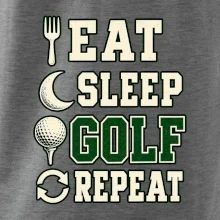 Eat sleep golf repeat typografie