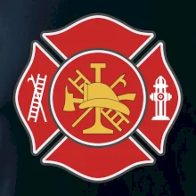 Fire department logo červené