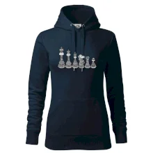 Šachové figúrky v rade - kreslené