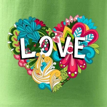 Love nápis květovaný