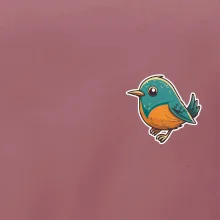 Vtáčik kreslený na prsníku