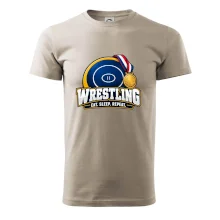 Zápasnická žíněnka se zlatou medailí eat sleep wrestling  repeat