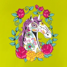 Kôň farebný s kvetinami